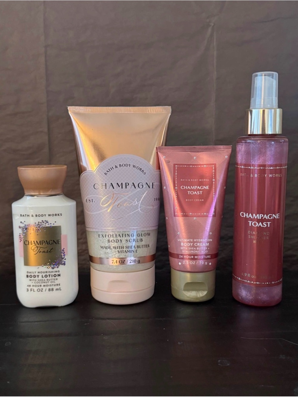 Bath & Body Works champagne toast body care set (4 ct)